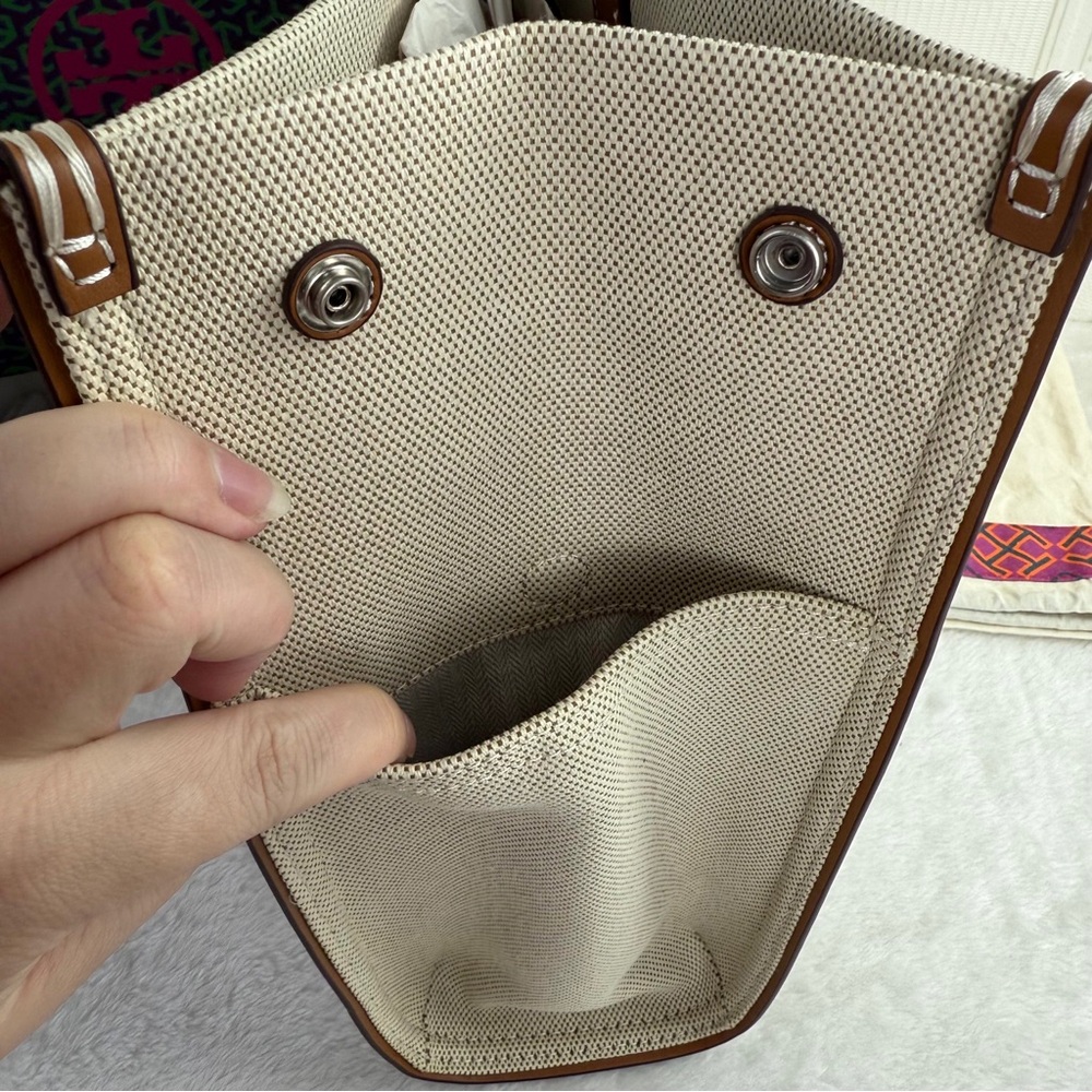 NEW Tory Burch Ella Canvas & Leather Tote Bag - Picture 4 of 11